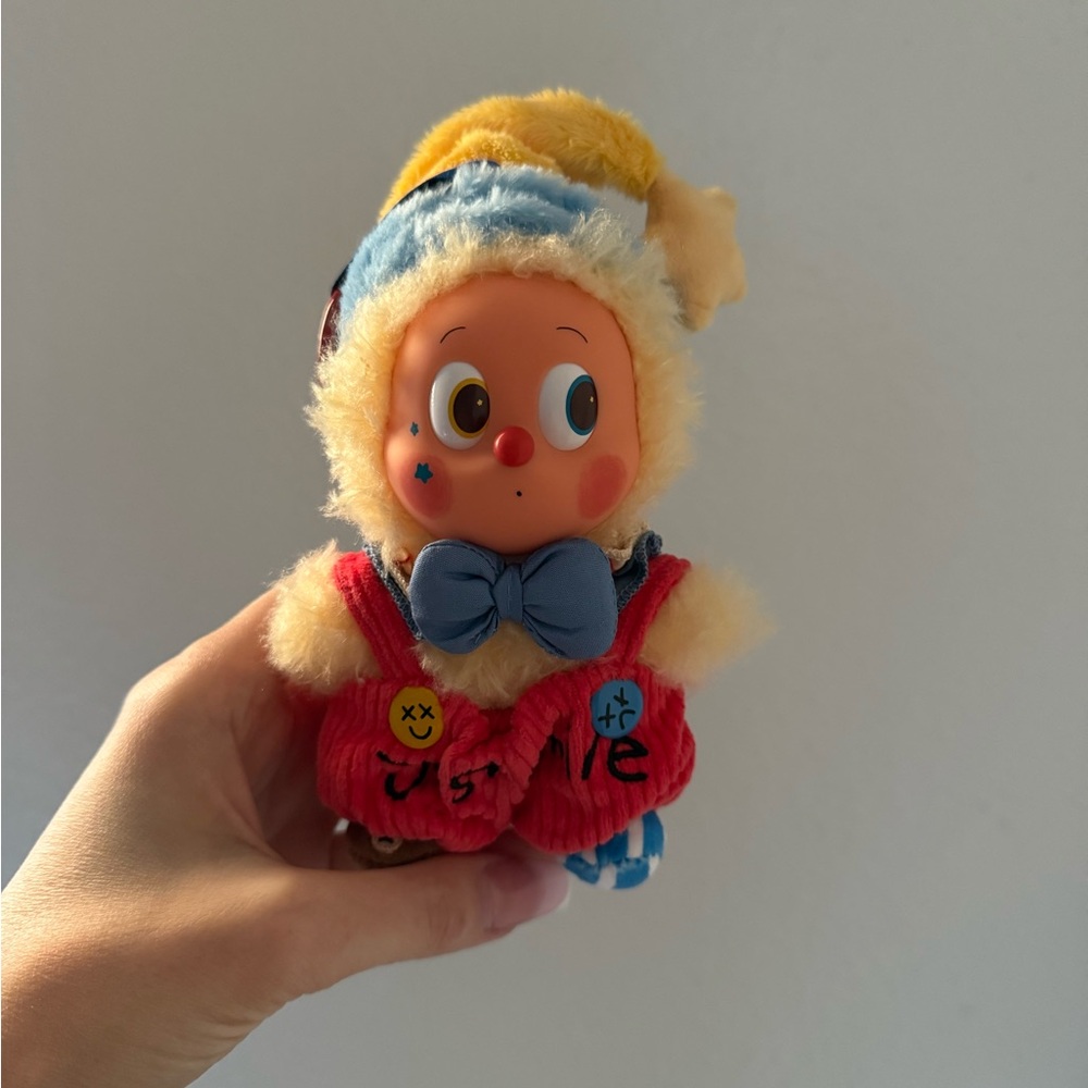Charming Plush Clown Toy with Red and Yellow Outfit